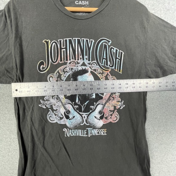 Johnny Cash Shirt Mens Medium Gray Distressed Country Music Nashville Tennessee - Picture 8 of 12
